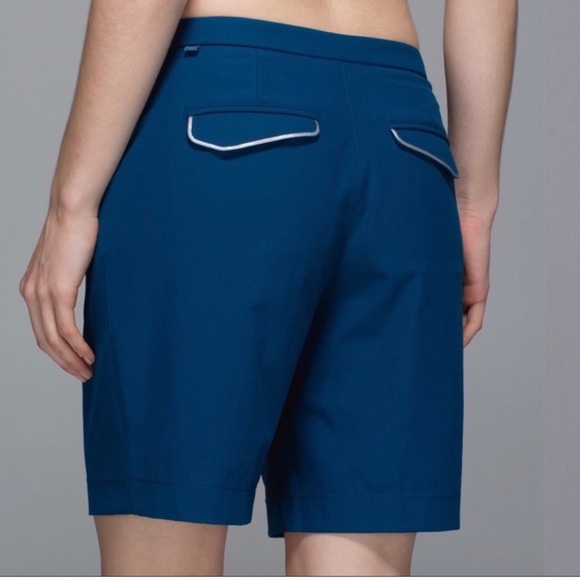 Lululemon Long Story Short Women's Bermuda Shorts Poseidon Color Size 10 - Picture 1 of 11